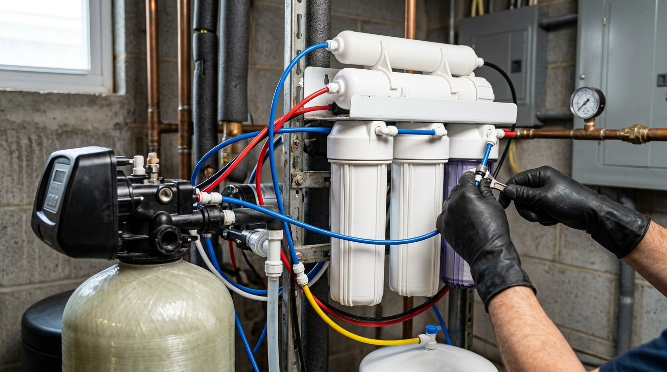 Under-sink reverse osmosis drinking water system