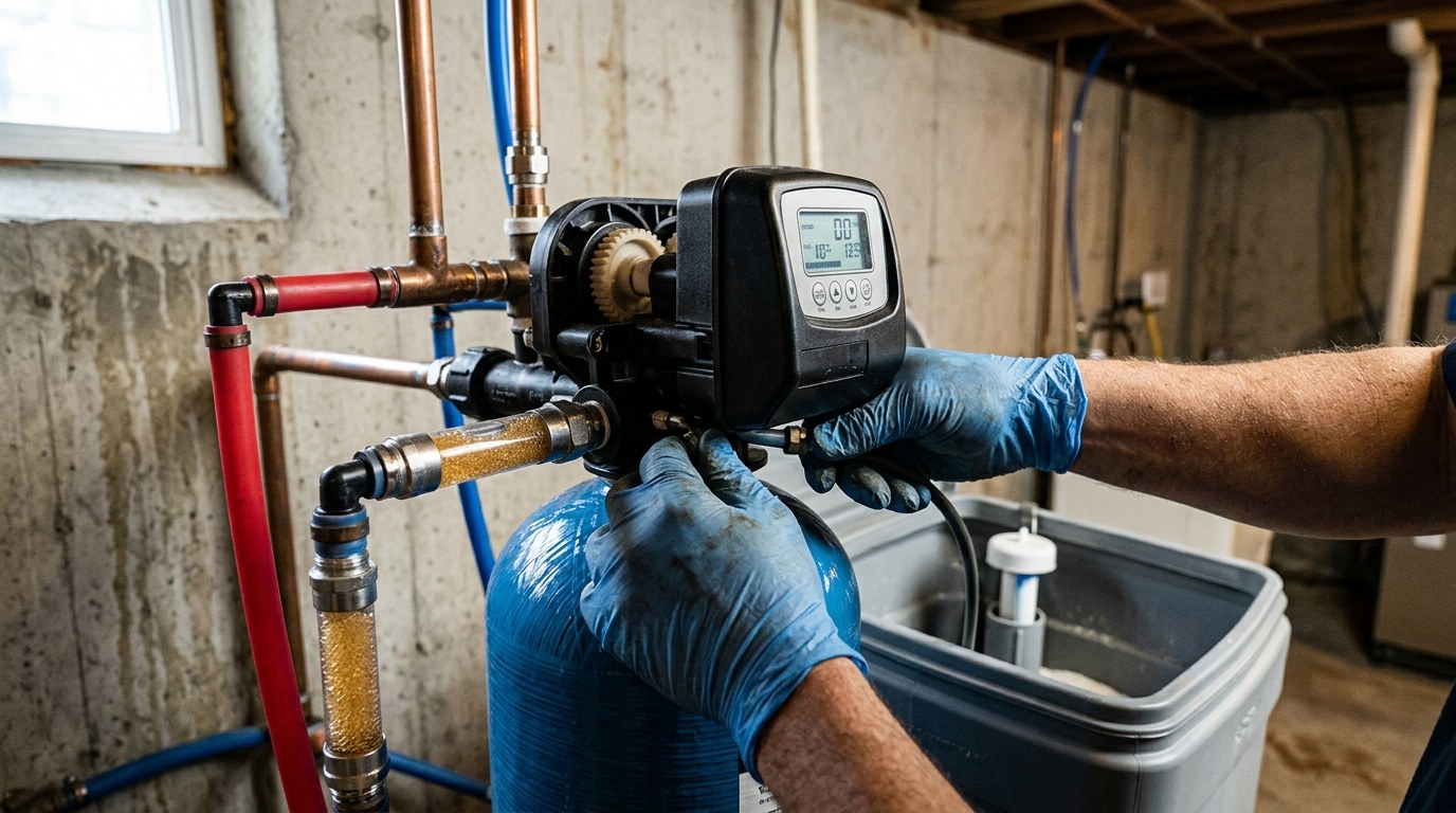 Well water softener equipment